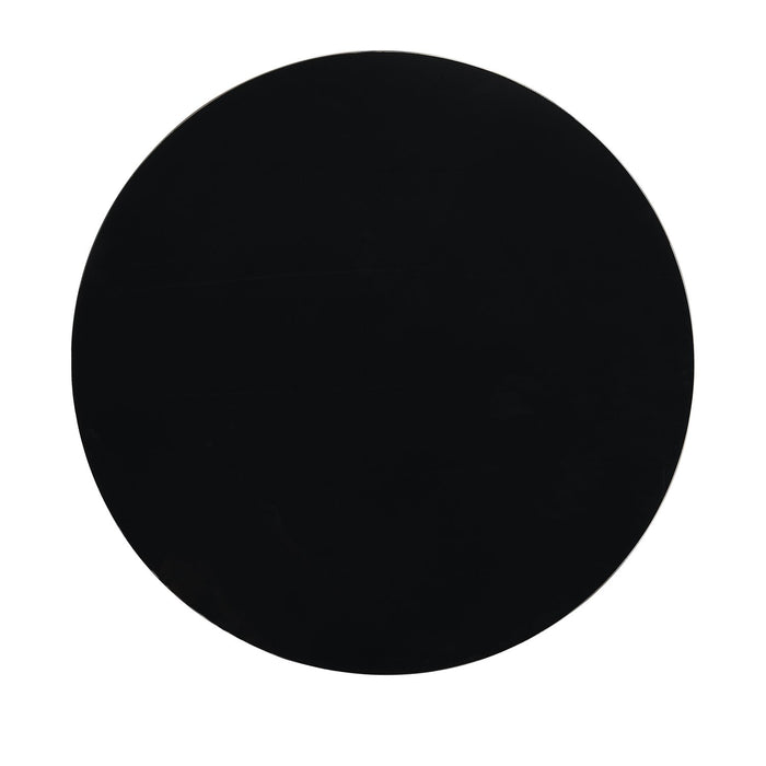 Xander 36\" Modern Round Glass Top Coffee Table - Black and Gold with Metal Legs