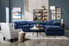 Eclipse Modular 43" Linen-Look Fabric Corner Chair with Reversible Feather Down Cushions - Navy Blue | Fauteuil modulaire en coin Eclipse de 43 po en tissu d’apparence lin avec coussins réversibles en duvet et plumes - bleu marine