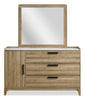 Sable Bedroom 3-Drawer Dresser with Storage Cabinet, 59"W x 37"H - Light Brown | Commode de chambre à coucher Sable de 59 po (L) x 37 po (H) à 3 tiroirs avec armoire de rangement - brun clair