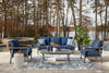Barrie 4-Piece Outdoor Patio Set with Sofa, 2 Chairs and Table - Aluminum, UV & Weather Resistant  - Blue & Grey | Ensemble Barrie 4 pièces pour la terrasse à l’extérieur avec sofa, 2 fauteuils et table - aluminium - bleu et gris