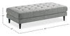 Metro 63" Fabric Ottoman with Tufted Cushion - Grey | Pouf Metro de 63 po en tissu avec coussin capitonné - gris