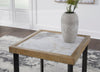 Marina 25” Contemporary End Table with Stone Tile - Natural | Table de bout contemporaine Marina de 25 po avec carreau en pierre - naturelle