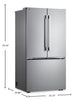 LG 36" 25.1 Cu. Ft. French-Door Counter-Depth Refrigerator - Smudge Proof Stainless Steel - LF25BZH42S | Réfrigérateur LG de 25,1 pi3 et de 36 po de profondeur comptoir à portes françaises - acier inoxydable résistant aux taches - LF25BZH42S