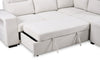 Coast 3-Piece Right-Facing Ivory White Fabric Sleeper Sectional with Storage Chaise and Storage Armrest | Sofa-lit sectionnel de droite Coast 3 pièces en tissu blanc ivoire avec fauteuil long de rangement et accoudoir de rangement