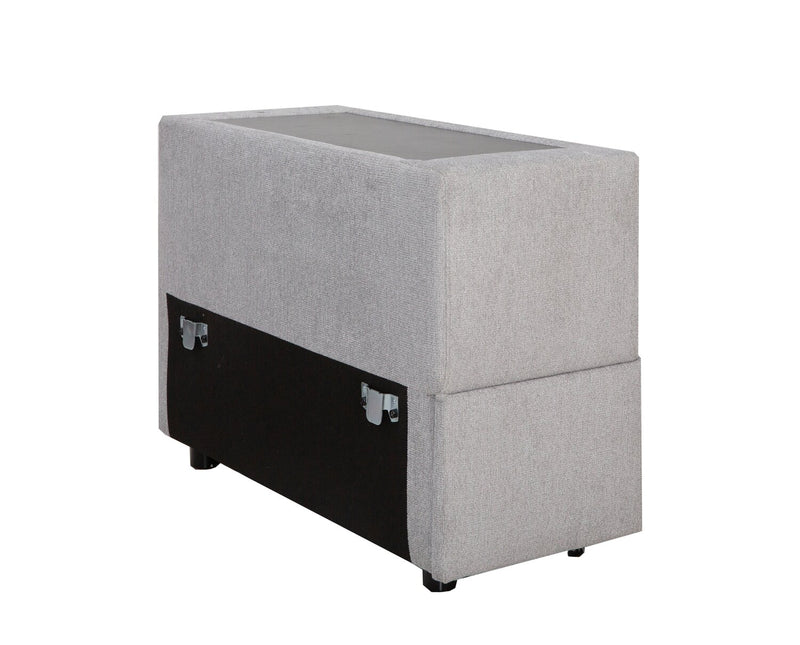 Vault 9-Piece Sectional with Sofa Bed Loveseat, Four Storage Chairs and Storage USB Console - Grey