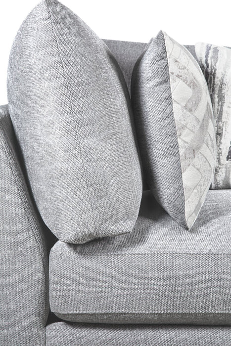Scott Living Evolve Modular 4-Piece Linen-Look Fabric Sectional with Feather Down Cushions - Grey