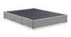 Amos Upholstered Storage Bed in Grey Fabric with Channelled Headboard & 3 Built-in Drawers - Queen Size | Lit de rangement Amos rembourré en tissu gris avec tête de lit à canaux et 3 tiroirs intégrés - format grand lit