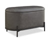 Victoria 18” Faux Leather Storage Ottoman with Metal Base – Charcoal | Pouf de rangement Victoria de 18 po en similicuir avec base en métal - anthracite
