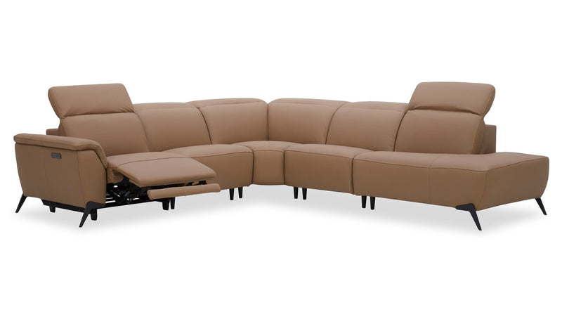 Valencia 5-Piece Right-Facing Power Reclining Sectional - Blanca Macha