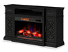 Zenith 64" Electric Fireplace TV Stand with Storage for TVs up to 70" - Black | Meuble pour téléviseur Zenith de 64 po avec foyer électrique et rangement, pour téléviseurs jusqu’à 70 po - noir