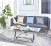 Briar 47" Modern Glass Top Coffee Table - Silver | Table à café moderne Briar de 47 po avec dessus en verre - argentée