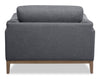 Valley 44" Fabric Chair with Rubberwood Base and Legs - Pewter | Fauteuil Valley de 44 po en tissu avec base et pattes en hévéa - étain
