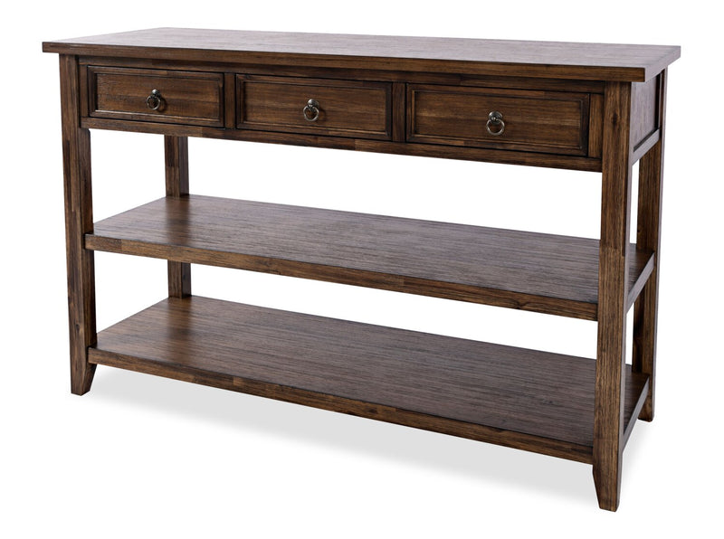 Branson 50\" Sofa Table with Storage and Shelf - Dark Brown