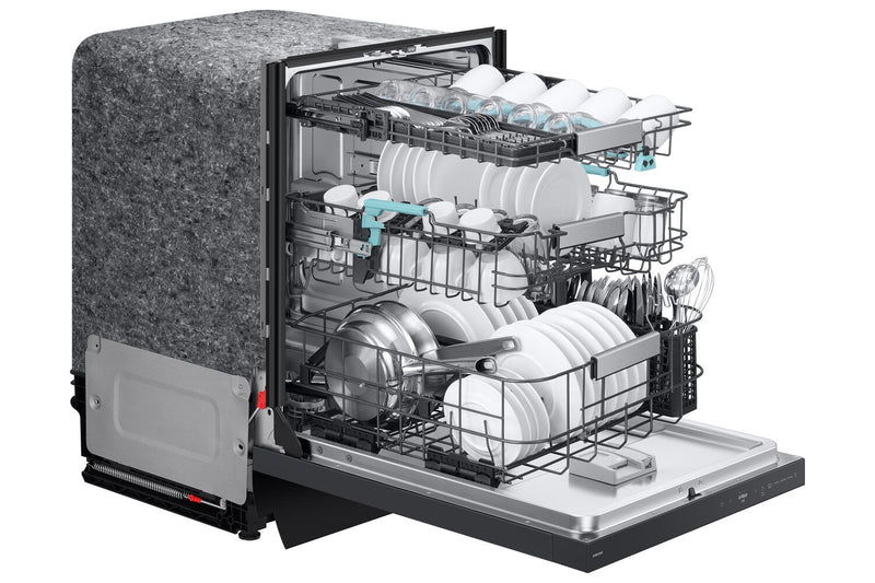 Samsung 24\" 38 dBA Top-Control Dishwasher with AI Wash and Third Rack - Black - DW90F89T0UMTAA