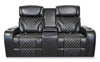 Elite 74" Genuine Leather Massage Power Reclining Loveseat with Immersive Audio and Power Headrests - Black | Causeuse de massage à inclinaison électrique Elite de 74 po en cuir véritable avec son immersif et appuie-têtes électriques - noire