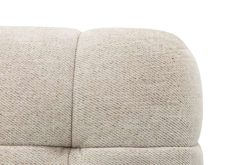 Kort & Co. Oaklyn Modular 4-Piece Fabric Sectional with Ottoman and Tufted Seat Cushions - Beige