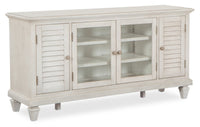 Baron 62” Rustic Pine TV Stand with Storage and Cable Management for TVs up to 70” - Alabaster