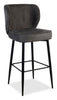 Sara Counter-Height Stool with Velvet-Like Fabric, 26"H, Metal – Grey | Tabouret Sara de hauteur comptoir de 26 po (H) en tissu d’apparence velours et en métal - gris