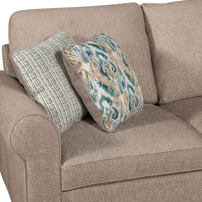 Scott Living Haven 4-Piece Right-Facing Chenille Fabric Sleeper Sectional with Storage Chaise - Taupe