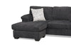 Made in Canada Morgan 3-Piece Right-Facing Chenille Fabric Wrap Sectional with Accent Pillows - Grey | Sofa sectionnel en U de droite Morgan 3 pièces fabriqué au Canada en tissu de chenille avec coussins décoratifs - gris