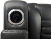 Zen 3-Piece Leather-Look Fabric Home Theatre Power Reclining Sectional with Massage and Storage Console - Black | Sofa sectionnel à inclinaison électrique Zen 3 pièces de style cinéma maison en similicuir avec massage et console de rangement - noir