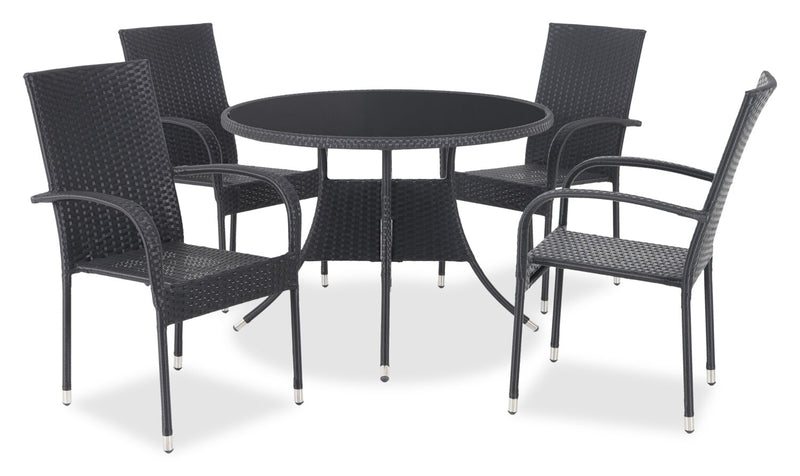 Arizona Outdoor Patio Chair - Hand-Woven Resin Wicker, UV & Weather Resistant - Black