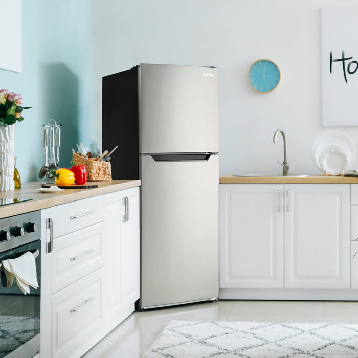 Danby 23.4\" 10.1 Cu. Ft. Top-Mount Refrigerator - Stainless Steel - DFF101B1BSLDB