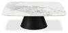 Hazel 39.5” Modern 2-Pack White Sintered Stone Top Coffee + End Table - Black and White | Ensemble table à café de 39,5 po et table de bout modernes Hazel avec dessus en pierre frittée blanche - noir et blanc