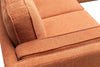 Kort & Co. Kassia 2-Piece Linen-Look Fabric Sectional with Wood Base and Legs - Orange | Sofa sectionnel Kassia de Kort & Co. 2 pièces en tissu d’apparence lin avec base et pattes en bois - orange