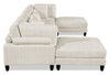 Lounge 6-Piece Chenille Modular Sectional – Beige  | Sofa sectionnel modulaire Lounge 6 pièces en chenille - beige