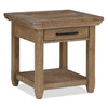 Cedar 24" Rustic End Table with Storage Drawer – Natural Pine | Table de bout rustique Cedar de 24 po avec tiroir de rangement - pin naturel