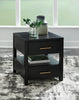 Julian 22” Contemporary End Table with Storage and USB Ports - Black | Table de bout contemporaine Julian de 22 po avec rangement et ports USB - noire