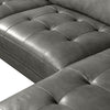 Edge 2-Piece Right-Facing Genuine Leather Sectional with Wood Legs and Removable Back Cushions - Grey | Sofa sectionnel de droite Edge 2 pièces en cuir véritable avec pattes en bois et coussins de dossier amovibles - gris