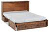 Parker Cabinet Bed with Memory Foam Mattress,  Weathered Brown - Queen Size | Armoire-lit Parker - Brun
