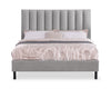 Amos Upholstered Headboard in Grey Fabric, Channelled - Queen Size | Tête de lit rembourrée Amos en tissu gris en canaux - format grand lit