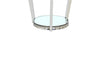 Yonge 22" Modern Round Glass Top End Table with Shelf - Chrome Finish with Stainless Steel | Table de bout ronde moderne Yonge de 22 po avec dessus en verre et tablette - fini chromé avec acier inoxydable