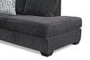 Made in Canada Morgan 2-Piece Right-Facing Chenille Fabric Sectional with Sofa and Accent Pillows - Grey | Sofa sectionnel de droite Morgan 2 pièces fabriqué au Canada en tissu de chenille avec sofa et coussins décoratifs - gris