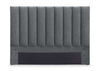 Amos Upholstered Platform Bed in Charcoal Fabric with Channelled Headboard - King Size | Lit plateforme Amos rembourré en tissu anthracite avec tête de lit à canaux - format très grand lit
