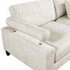 Lounge 4-Piece Chenille Modular Sectional with Ottoman – Beige  | Sofa sectionnel modulaire Lounge 4 pièces en chenille avec pouf - beige