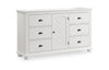 Ella 5pc Bedroom Set with Panel Bed, Dresser & Mirror, White  - Full Size | Ensemble de chambre à coucher Ella 5 pièces blanc avec lit à panneaux, commode et miroir - format lit double