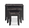 Roma  25" 3-Piece Nesting Tables with Shelf - Black Marble Look | 3 tables gigognes Roma de 25 po avec tablette - imitation de marbre noire