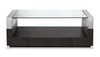 Perrin 50" Modern Glass Top Coffee Table with Storage and Shelf - Graphite | Table à café moderne Perrin de 50 po avec dessus de table en verre, rangement et tablette - graphite