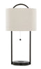 Orbit 28" Metal Table Lamp with Wireless Charging and Natural Linen Shade – Oil Bronze | Lampe de table Orbit de 28 po en métal avec recharge sans fil et abat-jour en lin naturel – bronze huilé