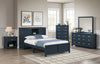 Quinn Platform Bed with Bookcase Headboard, Built-in Desk & Stool, Blue - Full Size | Lit plateforme Quinn avec tête de lit bibliothèque, bureau intégré et tabouret, bleu - format lit double