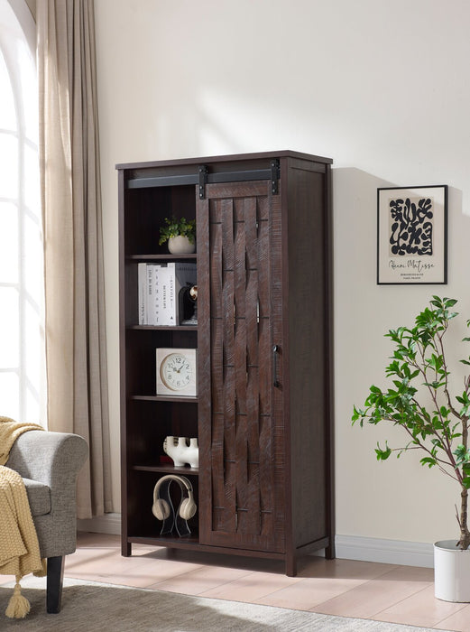 Sienna 33.5\" Accent Storage Cabinet with Sliding Door - Dark Oak