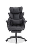 Tommy 28.7" Faux Leather Adjustable Office Chair with Footrest and Adjustable Arms – Black  | Chaise de bureau réglable Tommy de 28.7 po en similicuir avec repose-pieds et accoudoirs réglables - noire