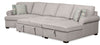 Scott Living Haven 3-Piece Left-Facing Chenille Fabric Cuddler Sleeper Sectional with Storage - Grey | Sofa-lit sectionnel enveloppant de gauche Haven de Scott Living 3 pièces en tissu de chenille avec rangement - gris