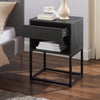 Fynn Bedside 1-Drawer Nightstand with Storage Shelf, 18"W x 25.75"H - Brown/Black | Table de nuit Fynn de 18 po (l) x 25,75 po (H) à 1 tiroir avec tablette de rangement - brune et noire