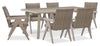 Muskoka 7-Piece Outdoor Patio Set with Dining Table & 6 Chairs - Resin Wicker, Aluminum - Beige | Ensemble Muskoka 7 pièces pour la terrasse à l’extérieur avec table de coin-repas et 6 chaises - osier en résine, aluminium - beige