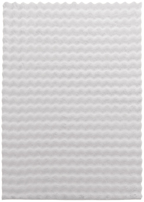 Dream Step Memory Foam Bubble Light Grey Faux Fur Area Rug - 5' x 7'